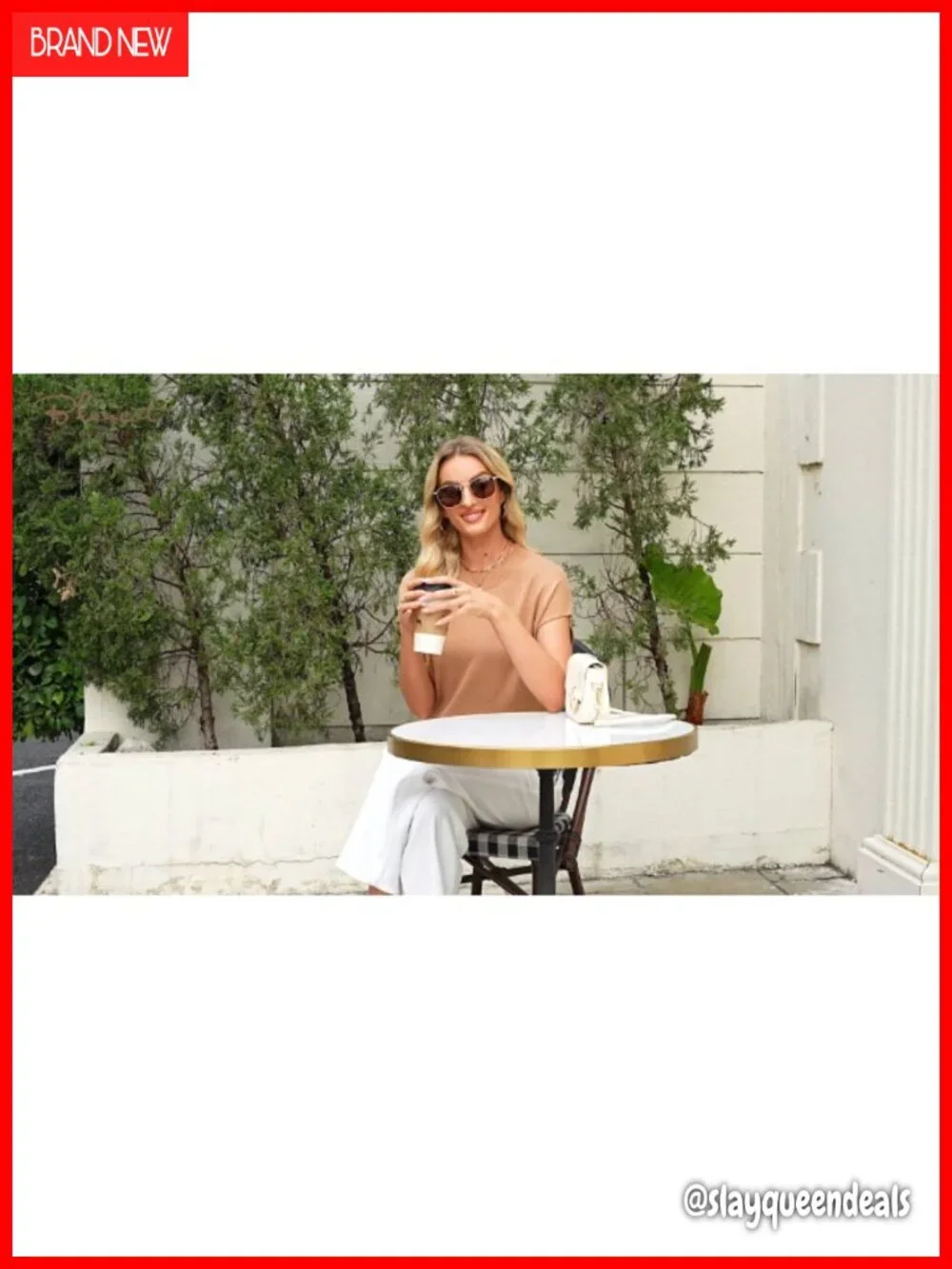 Cap Sleeve Knit Tank Top Crew Neck Pullover Summer Casual Loose Fit Sweater